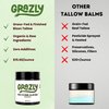 Grazly Unscented Manuka Honey & Bison Tallow Balm Organic All Around Body Face Moisturizer for Dry Skin with 100% Grass Fed Tallow, Extra Virgin Coconut Oil, Raw Manuka Honey, Organic Raw Beeswax 3oz.