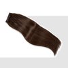 Satin Strands 18 Inch Brown Seamless Clip in Hair Extensions, 100% Human Hair, Add Length and Volume