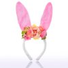 QDTK Easter Bunny Ears Headband Cute Spring Flower Crown Head Band Floral Rabbit Fairy Headpiece for Easter Birthday Party for Women and Girls