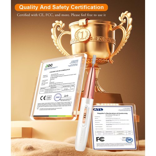 LEDSUUEI Cordless Electric Nail Drill: 30000RPM Professional Electric Nail File for Acrylic Polish Gel Nails Removal Rechargeable Nail Dril with Nail Drill Bits Sanding Bands(White Gold)