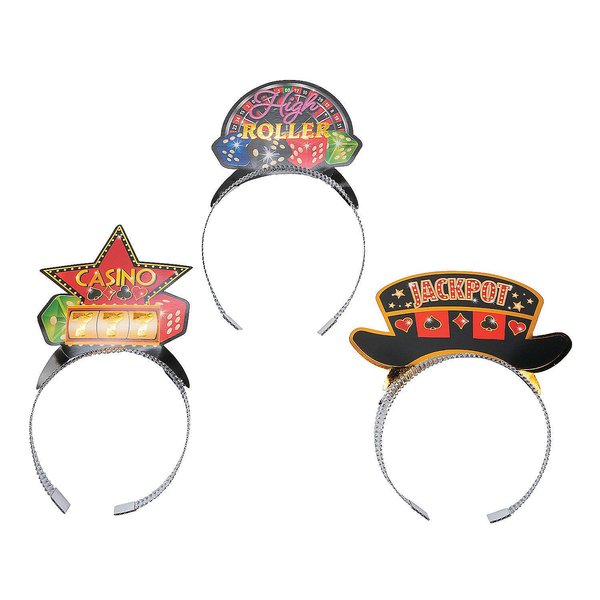 Fun Express Casino Night Headbands - Apparel Accessories - 12 Pieces