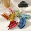 Junfamilee Hair Clip, 1Pc Green Leaf-shaped Hair Clip with Many Teeth, Big Claw Clips, 3.5 Inch, Non slip Leaves Hair Catch Barrette Jaw Clamp Hairpins for Women Girls, Hair Accessories