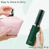 Travel Round Brush for Blow Drying, Mini Hair Brush Curly Hair Brush Round Hair Brush for Curly Hair, Brush for Thick Hair Thin Hair Styling Curling Straightening Hairs Wet & Dry for Women(Green)