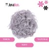 JUVABUN Curled Clip in Hair Buns -Light Gray| Hair Bun Maker | Hair Buns Hair Piece| Curled Hair Bun Scrunchie | Everyday Wear | Washable & Realistic|Hair Bun Clip - Light Gray