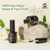MEFA 2 Pcs 15ml Gel Top Coat and Base Coat Set, No Wipe Gel Nail Polish Base and Top Coat, Long Lasting Glossy Shine Effect Soak Off LED Nail Lamp Gel Top Base Coat Nail Art DIY Manicure Holiday Gifts