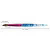 PANA USA Acrylic Nail Brush Pure Kolinsky Hair Acrylic White Swirl Blue Handle with Pink Ferrule Round Shaped - Size 10