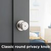 Kwikset Juno Interior Privacy Door Knob with Lock, Door Handle For Bathroom and Bedroom, Satin Nickel Keyless Turn Lock Doorknob, with Microban Protection