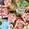 Cherisnowy 48 PCS Camping Party Favors 24PCS Tattoos Stickers 24PCS Slap Bracelets Wristbands Perfect for Themed Birthday Baby Showers or Classroom Rewards Ideal Decor and Gifts for Girls and Boys