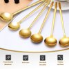 6 Pcs 6.7 Inches Coffee Spoons, Teaspoons, Long Handle Iced Tea Spoon, Espresso Spoons, Gold Spoons, Dessert Spoons, Food Grade Stainless Steel Stirring Spoons for Coffee Bar Accessories