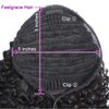 Feelgrace 3C Remy Brazilian Kinky Curly Ponytail Hair Afro Kinky Curly Hair Clip In Hair Piece Natural Color Silky Soft Ponytail Hair (22 Inch, Kinky Curly)
