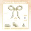 4 Pcs Bow Balloons Cream White Bow Decorations for Girls Women Bow Themed Birthday Party Supplies for Baby Shower, Gender Reveal, Wedding, Bachelorette, Bridal Shower Event Decor 26 x 24 in