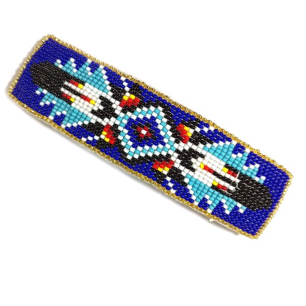 Weavish Beaded Hair Clips Native American Style Handmade Collection (Blue & Turquoise)