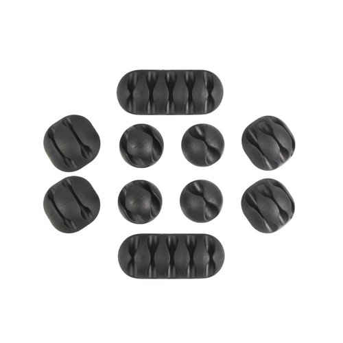 QualGear Multipurpose Cable Clips Holders, Black (CCH-B-10-B)