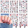 Independence Day Cartoon Nail Art Stickers 3D Self-Adhesive Designer Nail Stickers USA Patriotic Hearts Mouse Nail Design 4th of July Nail Decals for Women DIY Cute Holiday Nail Decoration 6 Sheets