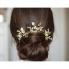 FXmimior Bridal Headpiece Vintage Crystal Leaf Hair Pins Bobby Pins Wedding Party Hair Accessories(pack of 3) (gold)