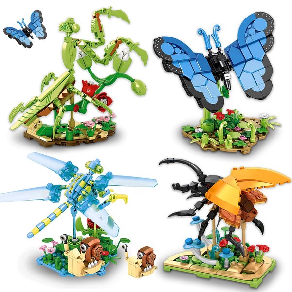 Ideas Insect Collection Building Set Compatible with Lego Insects Flowers Sets for Adult Butterfly Beetle Chinese Mantis Dragonfly for Boys Girls Gifts Bugs Building Toys for Nature Lover - 815PCS