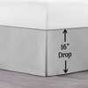 Lux Decor Queen Bed Skirt 16 Inch Drop - Brushed Microfiber Pleated Wrap Around Bed Skirt - Easy Fit, Wrinkle & Fade Resistant (Queen, Grey)