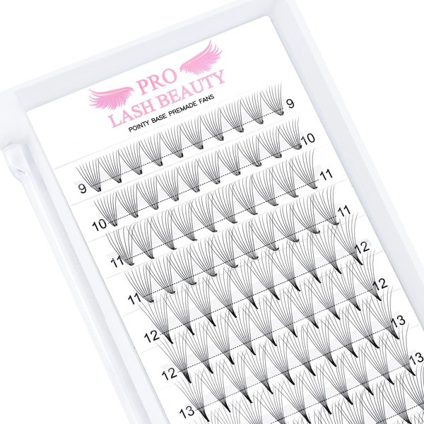 Premade Fans Eyelash Extensions 8D-C-0.07-9-16 Premade Volume Lash Extensions Pointed Base Fans 0.07 Premade Volume Fans C D Curl(8D-C-0.07,9-16mix)