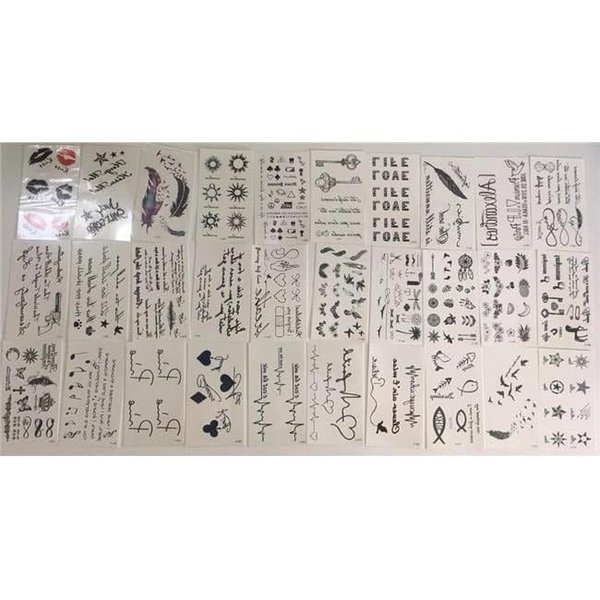 212 Main 30 Sheet Temporary Tattoos Neck & Wrist Men Women Kids