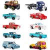 Hot Wheels 10-Pack, Set of 10 Toy Trucks in 1:64 Scale, Mix of Officially Licensed & Unlicensed Pick-Ups, Rescue or Semi Trucks (Styles May Vary)