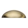 Alzassbg 10 Pack Brushed Antique Brass Cabinet Cup Pulls, 3 Inch(76mm) Hole Centers Cabinet Handles Hardware Bin Cup Drawer Pulls Handles AL3031AB