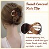 Oneasmot 2 Pcs Flat Hair Clips for Women French Concord Claw Clips for Thick Hair Strong Hold No Slip Grip Hair Claw Clip Matte Hair Clips for Thin Hair, Black & Amber