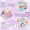 QUEFE 2350pcs, 64 Colors, Pony Beads for Bracelet and Necklace Making, Rainbow Craft Beads and Elastic Strings Kit, Letter Beads Set for Girls