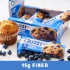 Quest Nutrition Blueberry Muffin Protein Bars, High Protein, Low Carb, Gluten Free, Keto Friendly, 12 Count (Pack of 1)