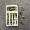 24Pcs Press on Nails Long Coffin Fake Nails Glossy Green False Nails with Rose Gold Foil Acrylic Nails Extra Long Full Cover Stick on Nails for Women