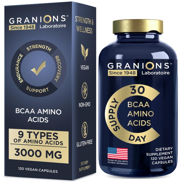 Essential Amino Acids Supplement for Men & Women - All 9 BCAAs EAA Supplements Lysine, Tryptophan, Isoleucine Advanced Amino Formula - Perfect Amino Energy & Muscle Recovery - 120 Vegan BCAA Capsules