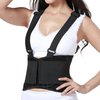 Lumbar Support Belt with Suspenders for Women - Black (Size XL)