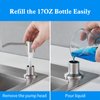 Built in Soap Dispenser for Kitchen Sink, Brushed Nickel Stainless Steel Countertop Pump Head (Plastic Built-in), Dish Soap Hand Lotion Dispenser with Refillable 17OZ Bottle