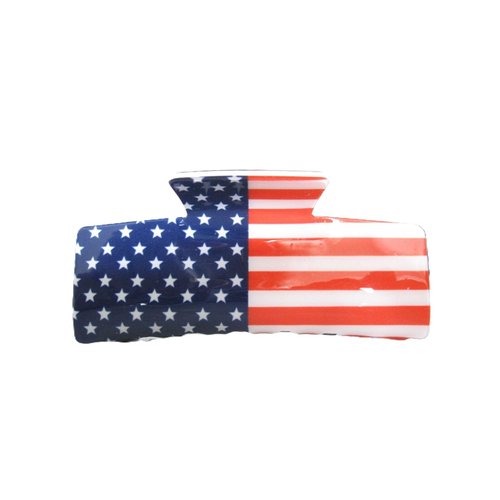 Generic American flag fourth of july acrylic hair claw clip