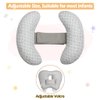 KAKIBLIN Baby Pillow for Head, 2 in 1 Infant Head Support Newborn Head Pillow Banana Neck Pillow for Baby, Baby Travel Pillow for Stroller Neck Support for Stroller or Bed,White Cloud