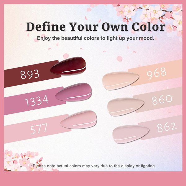LKE Nude Pink Gel Nail Polish Set 6 Colors Purple Neutral Brown Gel Polish Set Gel Nail Kit Soak Off U V/LED Nail Lamp Nail Art Design Manicure Pedicure for Home DIY & Salon