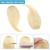 Hairro Clip in Wave Side Bangs Extensions, 100% Human Hair 2 PCS Clip on Middle Part French Bangs Thin Sides Swept Fringe Hairpieces