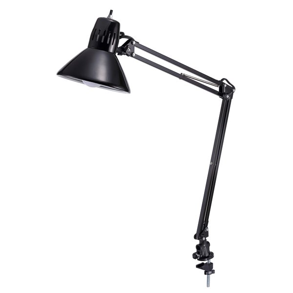 Bostitch Office VLF100 LED Swing Arm Desk Lamp with Clamp Mount, 36" Reach, Includes LED Bulb,Black