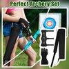 3 Pcs Archery Accessories Including Protective Archery Arm Guard Leather Padded Three Finger Archery Gloves Back Arrow Quiver Hip Arrows Bag for Men Women Youth Adults Beginners Hunting Shooting