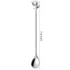 AnSaw Long Handle 7.4-Inch Leaf Teaspoons set, 6 Pcs Silver Stainless Steel Coffee stirring spoon