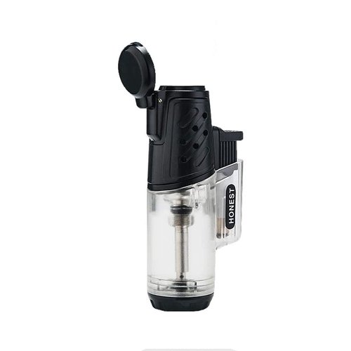 Navpeak Jet Lighter Windproof Turbo Strong Flame Gas Butane Refillable Torch Lighter with Butane Window Gadgets for Men & Women (Butane not Included) (Clear)