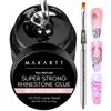 Makartt Rhinestone Glue for Nails, 15ml Clear Nail Gem Glue with Nail Brush Kit for 3D DIY Decorations, Super Strong Adhesive Nail Art Glue Bling Gel for Jewelry Diamonds