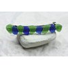 Genuine Surf Tumbled Frosted Blue and Green Sea Glass French Barrette Hair Clip 4" or 100 mm Length - Quantity of 1