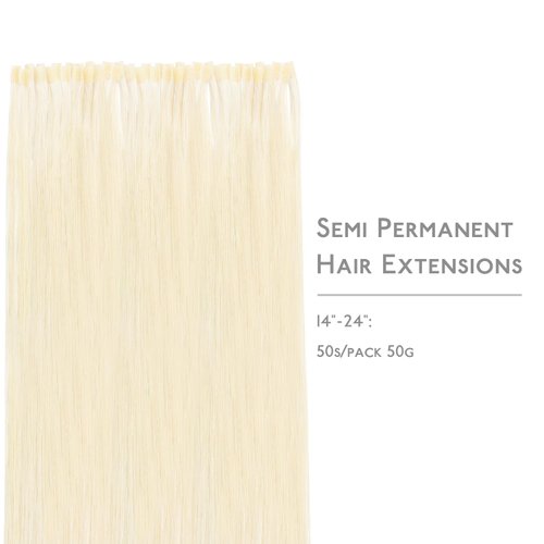 WENNALIFE U Tip Hair Extensions Human Hair, 50g 50s 14 Inch Platinum Blonde Remy Hair Extensions K Tip Hair Extension Real Human Hair Invisible Straight Keratin Hair Extensions