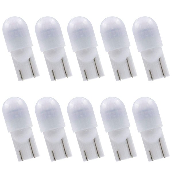 Noobibaba T10 Wedge Base LED Bulb 12V DC 1W, T5 T10 Low Voltage Landscape Light Bulbs, 4 Watts Incandescent Bulb Equivalent, Soft Warm White 2700K 10-Count