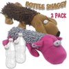 Bottle Shaggy Amazing Pet 2 Pack Crackles and Squeaks Water Bottle Toy with Replacement Squeakers 1 Hippo and 1 Dog