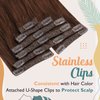 Ve Sunny Human Hair Clip in Extensions Auburn Clip in Hair Extensions Real Human Hair Burgundy Hair Extension Clip ins Dark Auburn Clip on Hair Extensions Human Hair Auburn Short Hair 7Pcs 100g 14in