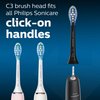 Philips Sonicare Genuine C3 Premium Plaque Control Replacement Toothbrush Heads, 2 Brush Heads, Black, HX9042/95