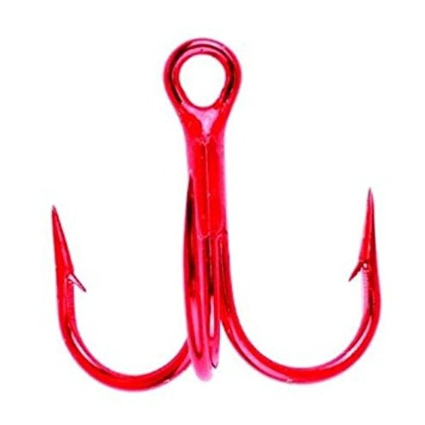 Eagle Claw L934RDGH-4 Lazer Sharp Treble Hooks, 5-Pack, Size-4, Red