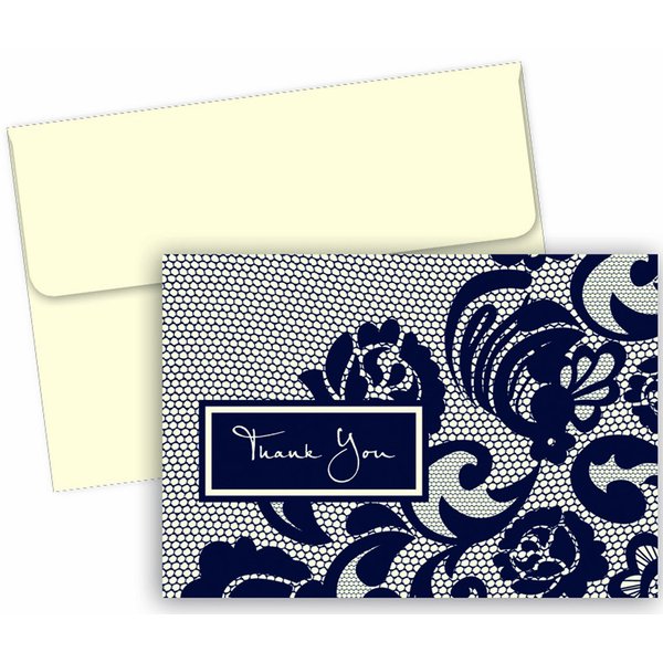 Great Papers! Lovely Lace Thank You Note Card and Envelope - 4.875" x 3.375" (folded) - 2013037
