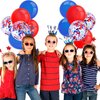80 Piece 12 Inch Confetti Latex Balloons Event Party Supplies St Patrick's Day 4th July Labor Day Mardi Gras Wedding Birthday Baby Shower Balloons(Red, Blue)